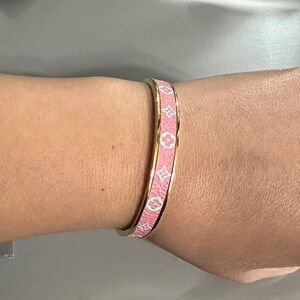 Pink and Gold Bangle Bracelet